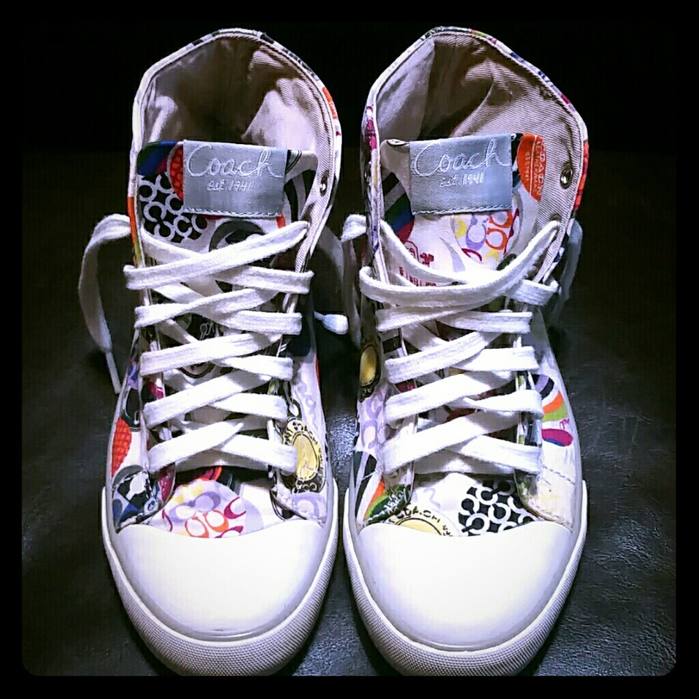 BEAUTIFUL CARDINAL COACH HIGH-TOP SHOES SZ.7.5